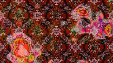 Çiçekler suluboya tarzında kahverengi ve pembe renklerde. Raster illüstrasyonunda çiçek deseni çizimi.