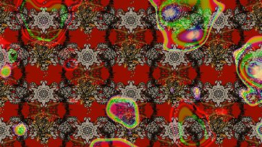 Hediye ambalaj kağıdı, tebrik kartları, posterler ve pankart tasarımı. Kırmızı ve kahverengi renkte çiçekler. Raster düz çiçek çizim deseni.