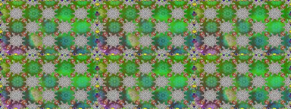 Raster illüstrasyonu. Yeşil ve gri renkli çiçekler. Küçük çiçekte sevimli çiçek deseni var..