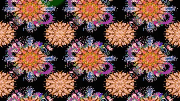 Çiçekli yaz çiçekleri. Küçük renkli çiçekler. Küçük çiçekte güzel bir desen. Motley illüstrasyonu. Moda baskıları için zarif bir şablon. Kusursuz..