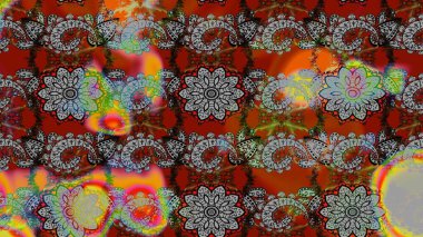 Küçük çiçekteki sevimli çiçek deseni. Gri ve kahverengi renkli çiçekler. Raster illüstrasyonu.