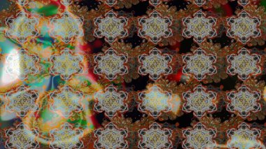 Dallı bahar çiçekleri ile desen, kahverengi ve gri renkler ile çiçek silueti. Raster deseni.