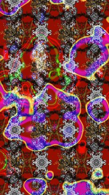 Güzel kumaş deseni. Raster illüstrasyonu. Güzel karalamalı çiçek desenli çizim. Küçük çiçekte sevimli çiçek deseni var..