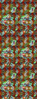 Çiçek desenli eskiz. Gömlek baskısı için çiçek boyası. Kahverengi ve yeşil renkte çiçekler.