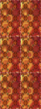 Çok turuncu ve kahverengi zarif küçük çiçekler ve turuncu ve kahverengi renkli komik böcekler, raster desen, illüstrasyon.