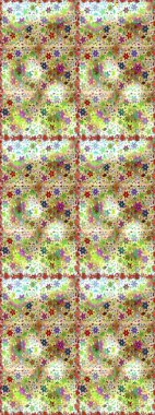 Bahar Tema Dikişsiz desen arka plan rengi. Düz çiçek öğeleri tasarım. Sorunsuz vintage. Raster şirin kumaş deseni.