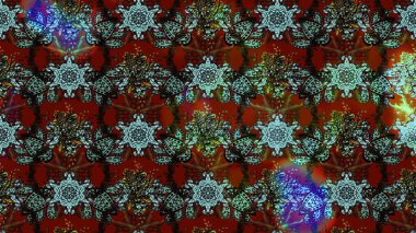 Raster illüstrasyonu. Çiçekli güzel suluboya desen. Kahverengi ve kırmızı renklerde.