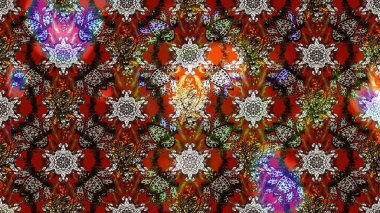 Raster illüstrasyonu. Kahverengi ve kırmızı renkte çiçekler. Şirin çiçek elementleri. Çizim.