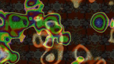 Raster illüstrasyonu. 3D çiçekler, eskiz. Kahverengi ve gri renklerde.