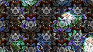 Raster illüstrasyonu. Moda baskısı, albüm, ambalaj kağıdı ve duvar kağıdı için zarif dekoratif süslemeler. Siyah ve gri renkli şirin çiçekler. Küçük çiçekli basit bir çiçek çizimi..