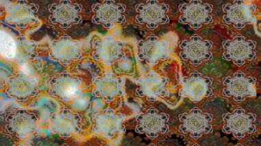 Çiçekli karalama şeklinde Raster çiçek deseni. Yumuşak, bahar çiçekleri kahverengi ve gri renklerde. Raster illüstrasyonu.