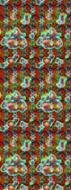 Çiçek desenli eskiz. Gömlek baskısı için çiçek boyası. Kahverengi ve yeşil renkte çiçekler.