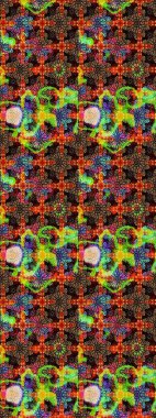 Siyah ve kahverengi renkte çiçekler. Raster illüstrasyonunda çiçek deseni çizimi.