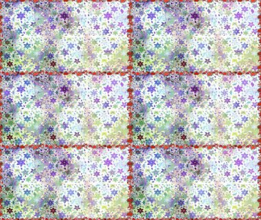 Tarafsız ve beyaz renklerde parlak çiçekli halı deseni.