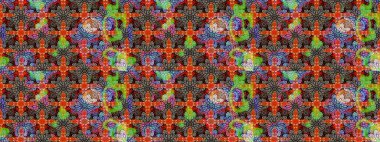 Raster illüstrasyonu. Tekstil veya kitap kapakları, imalat, duvar kağıtları, baskı, hediye paketi ve yapıştırma kitabı için çiçek eskizi geçmişi. Küçük ölçekli çiçeklerdeki basit sevimli desen.