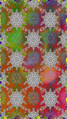 Hediye ambalaj kağıdı, tebrik kartları, posterler ve pankart tasarımı. Kahverengi ve gri renkli çiçekler. Raster düz çiçekleri pürüzsüz desen.