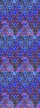 Suluboya çizimi. El çizimi. Çiçekli eskiz deseni. Mor renkte çiçekler.