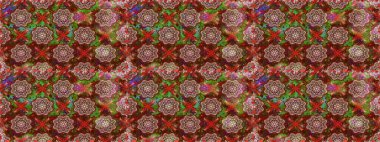 Kumaş, tekstil, duvar kağıdı baskısı için. Tomurcukları çiçek olan sevimli bir çiçek deseni. Raster illüstrasyonu. Raster. Kusursuz bir geçmişi var. Antika retro tarzı.