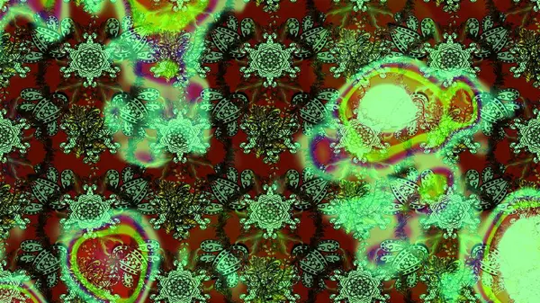 Raster illüstrasyonu. Tomurcukları papatya çiçekleri olan sevimli bir çiçek deseni. Miles Fleur, süslü püslü bir süs. Kumaş, tekstil, duvar kağıdı baskısı için. Eski usul. Taslak arkaplan.