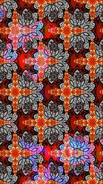 Raster illüstrasyonundaki çiçek desenli çizim. Renkli Yaz Temalı eskiz kalıbı. Gri ve siyah renkli çiçekler. Düz Çiçek Elementleri Tasarımı.