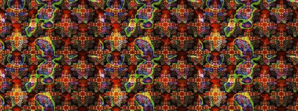 Raster Illustrasyon 'daki Çiçek Deseni' nin son moda çizimi. Düz Çiçek Elementleri Tasarımı. Kahverengi ve siyah renkli çiçekler. Renkli Yaz Teması çizim şablonu.