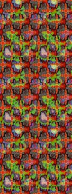 Tekstil, kumaş, kapaklar, duvar kağıtları, baskı, naylon, koleksiyon defteri, örgü, dekupaj için güzel bir eskiz. Küçük kırmızı ve kahverengi çiçeklerle oldukça kaliteli besin torbası deseni.