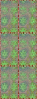 Raster illüstrasyonu. Renkli Bahar Temalı Kusursuz Arkaplan. Yeşil ve nötr renklerde zarif çiçek buketi suluboya. Düz Çiçek Elementleri Tasarımı.