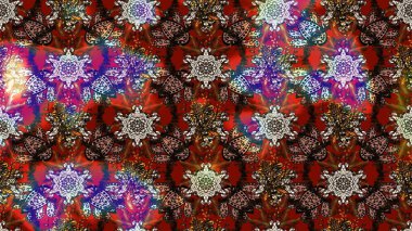 Kahverengi ve kırmızı renkte çiçekler. Raster illüstrasyonu. Çizim çiçek deseni duvar kağıdı için kullanılabilir.