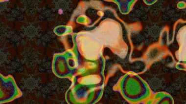 Düz Çiçek Elementleri Tasarımı. Kahverengi ve gri renkli şirin çiçek desenleri. Raster Modaya uygun kumaş deseni. Renkli Bahar Teması çizim şablonu.