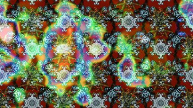 Küçük yeşil ve nötr çiçeklerle oldukça eski bir besin torbası deseni. Millefleur 'lar. Tekstil, kumaş, kapaklar, duvar kağıtları, baskı, paket, koleksiyon defteri, örgü, dekupaj için çiçek arkaplanı.