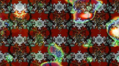 Renkli Bahar Teması eskiz kalıbı. Raster illüstrasyonu. Çiçek desenli çizim. Düz Çiçek Elementleri Tasarımı. Güzel kumaş deseni. Asya tekstil tarzında.