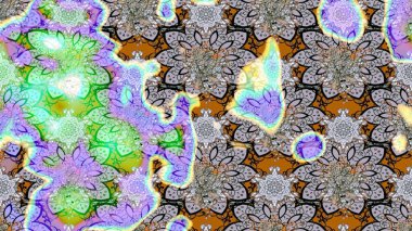 Renkli Bahar Teması eskiz kalıbı. Güzel kumaş deseni. Raster illüstrasyonundaki çiçek desenli çizim. Düz Çiçek Elementleri Tasarımı.