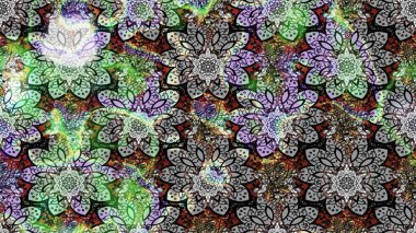 Raster illüstrasyonu. Gri ve nötr renkte çiçekler. Tropikal çizim çiçek deseni.