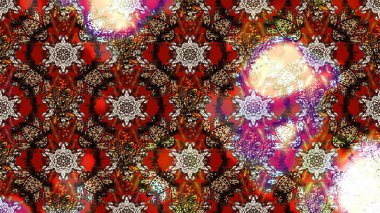 Renkli Bahar Teması eskiz kalıbı. Kahverengi ve kırmızı renkte zarif çiçekli suluboya. Düz Çiçek Elementleri Tasarımı. Raster illüstrasyonu.