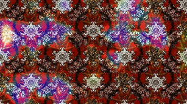 Kahverengi ve kırmızı renkte çiçekler. Raster illüstrasyonu. Çizim çiçek deseni duvar kağıdı için kullanılabilir.