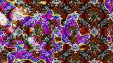 Raster illüstrasyonu. Patlayan çiçekler soyut olarak yerleştirilmiş. Gri ve kahverengi renklerde bahar çiçekleri. Raster deseni.