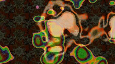 Düz Çiçek Elementleri Tasarımı. Kahverengi ve gri renkli şirin çiçek desenleri. Raster Modaya uygun kumaş deseni. Renkli Bahar Teması çizim şablonu.