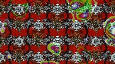 Kırmızı ve kahverengi renkte güzel çiçekli eskiz deseni, suluboya çiçek deseni, duvar kağıdı, kart ya da kumaş için fayanslı. Raster..