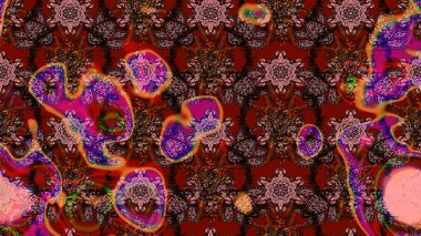 Kahverengi ve kırmızı renkte çiçekler. Küçük çiçekte sevimli çiçek deseni var..