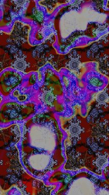 Renkli Bahar Teması eskiz kalıbı. Düz Çiçek Elementleri Tasarımı. Gri ve mor renkli çiçekler. Raster illüstrasyonunda çiçek deseni çizimi.