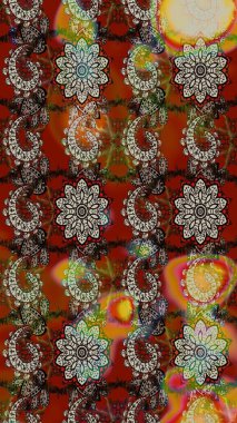 Kahverengi ve gri renkli çiçekler. Çiçekli karalama şeklinde Raster çiçek deseni. Yumuşak, bahar çiçekli arka plan.