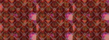 Çiçekli karalama şeklinde Raster çiçek deseni. Yumuşak, bahar çiçekli arka plan. Kahverengi ve kırmızı renkte çiçekler.