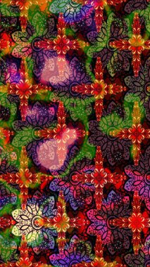 Raster stili kumaş deseni. Çiçekler suluboya çizim deseni.