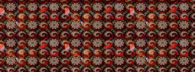 Çiçek arkaplan. - Siyah ve kırmızı çiçekler. Çiçek kolajı. Çiçek kompozisyonu. Doğa. Raster deseni. Küçük çiçekte güzel desen var..