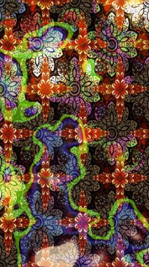 Moda baskısı, albüm, ambalaj kağıdı ve duvar kağıdı için zarif dekoratif süslemeler. Küçük çiçekli basit bir çiçek çizimi. Raster illüstrasyonu. Kahverengi ve siyah renkte şirin çiçekler..