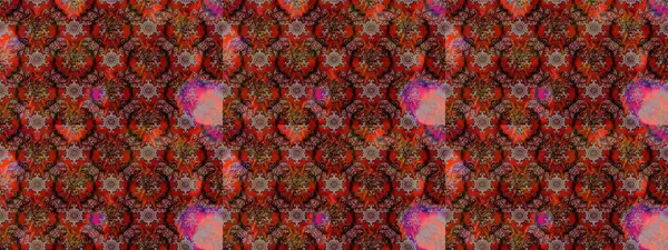 Çiçekli karalama şeklinde Raster çiçek deseni. Yumuşak, bahar çiçekli arka plan. Kahverengi ve kırmızı renkte çiçekler.