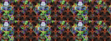 Kahverengi ve siyah renkli çiçekler. Raster illüstrasyonunda çiçek deseni çizimi.