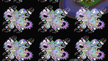 Kabile sanatı boho baskısı, klasik çiçek arkaplanı. Soyut etnik raster çizim kalıbı. Arkaplan dokusu, duvar kağıdı, siyah renkli çiçek teması.