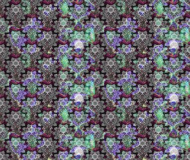 Raster illüstrasyonu. Raster deseni. Küçük çiçekteki sevimli çiçek deseni. Gri renklerde. Soyut çiçek çizim kalıbı arkaplanı.