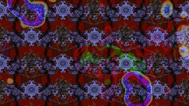 Düz Çiçek Elementleri Tasarımı. Renkli Bahar Teması eskiz kalıbı. Kahverengi ve kırmızı renkte çiçekler. Sevimli çiçek raster deseni.